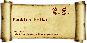 Menkina Erika névjegykártya